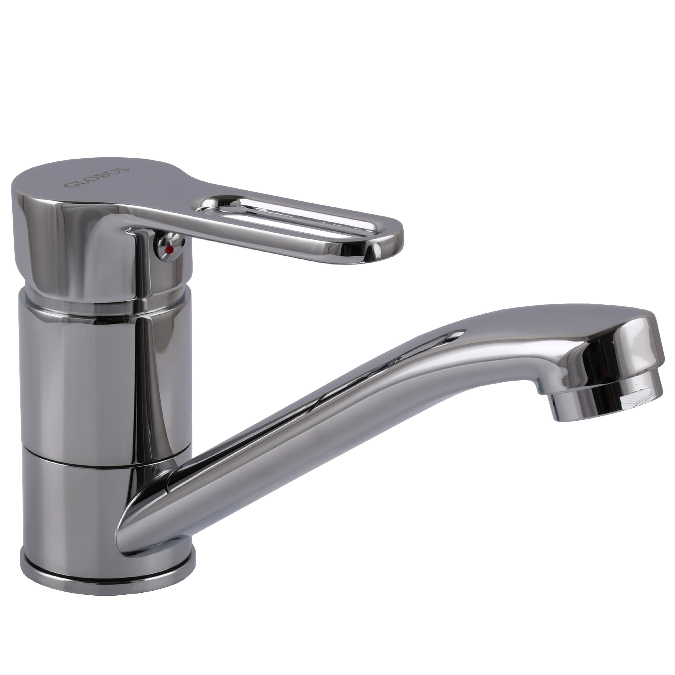 Змішувач для умивальника GLOBUS Lux Dolly GLD-203M латунь на гайці поворотній 15см